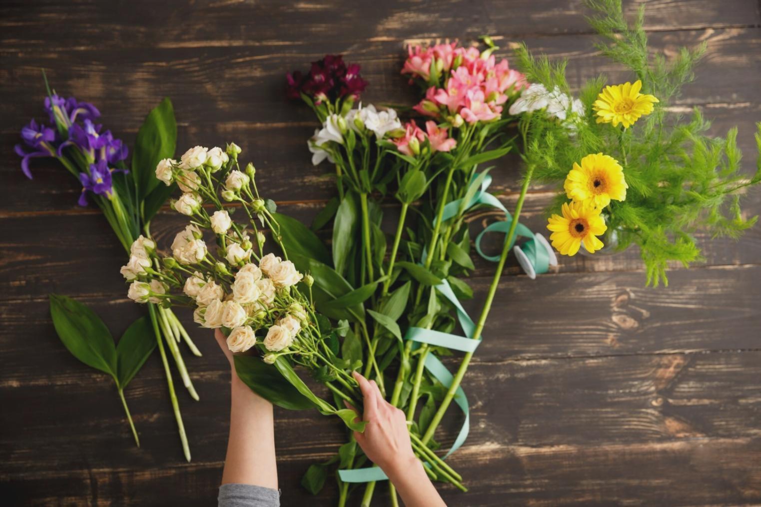 Custom floral arrangement showcasing fresh and dried botanical elements